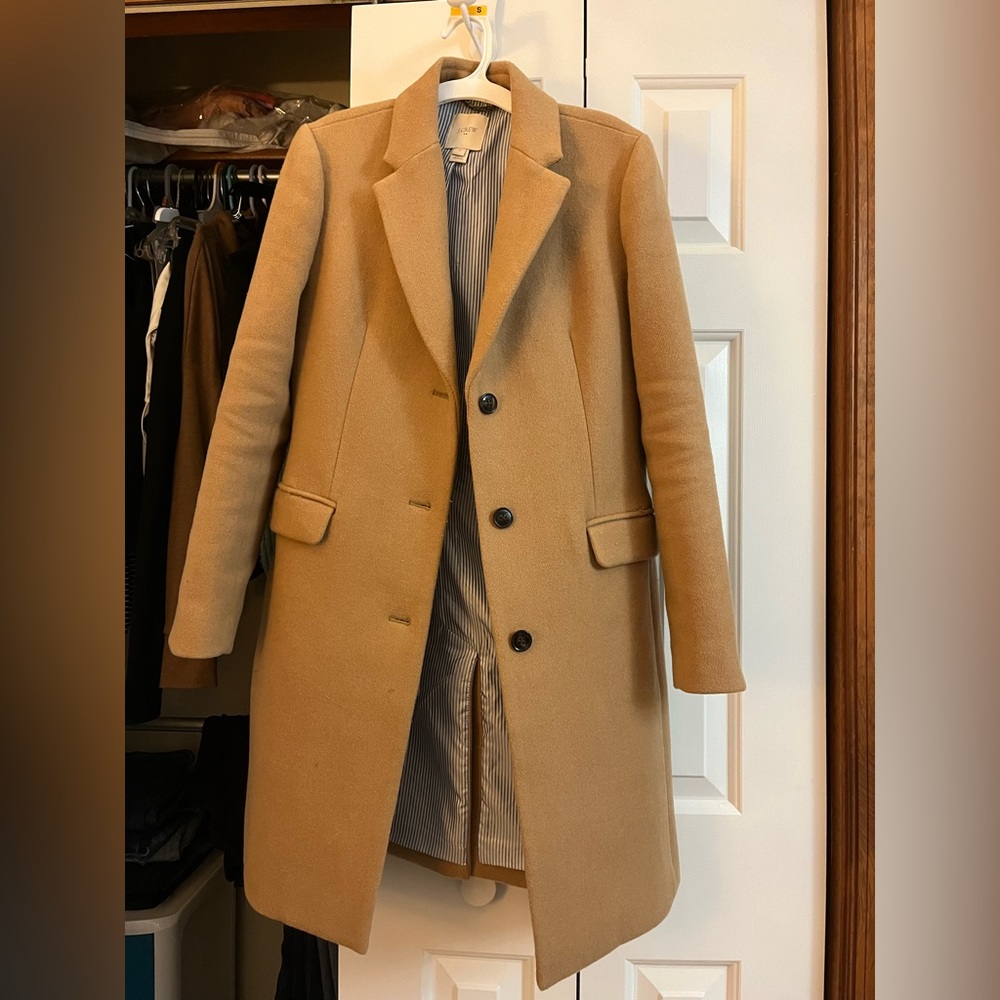 J Crew camel coat Great used condition light pilling on pockets as shown in pics